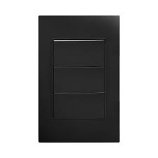 PLACA APAGADOR 3 APAGADORES 3 VIAS NEGRO APL-303